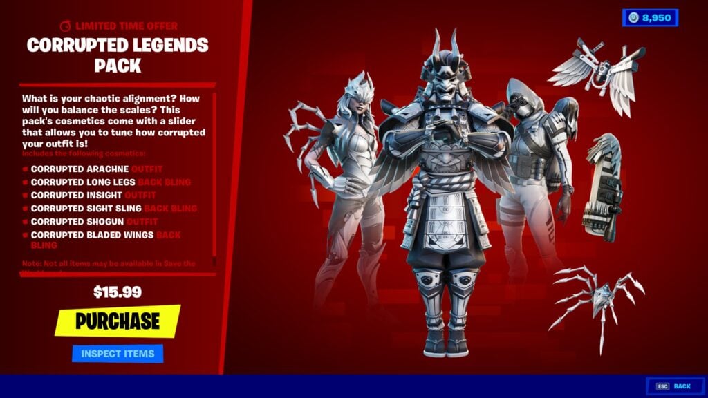 Fortnite Corrupted Legends Pack Item Shop Price Release Date