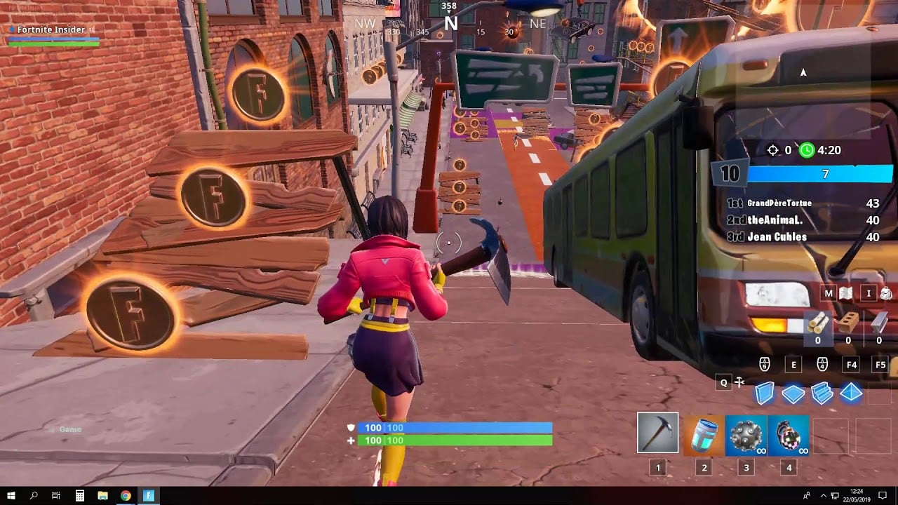 Where to dance or emote between two food trucks Downtown Drop challenge location