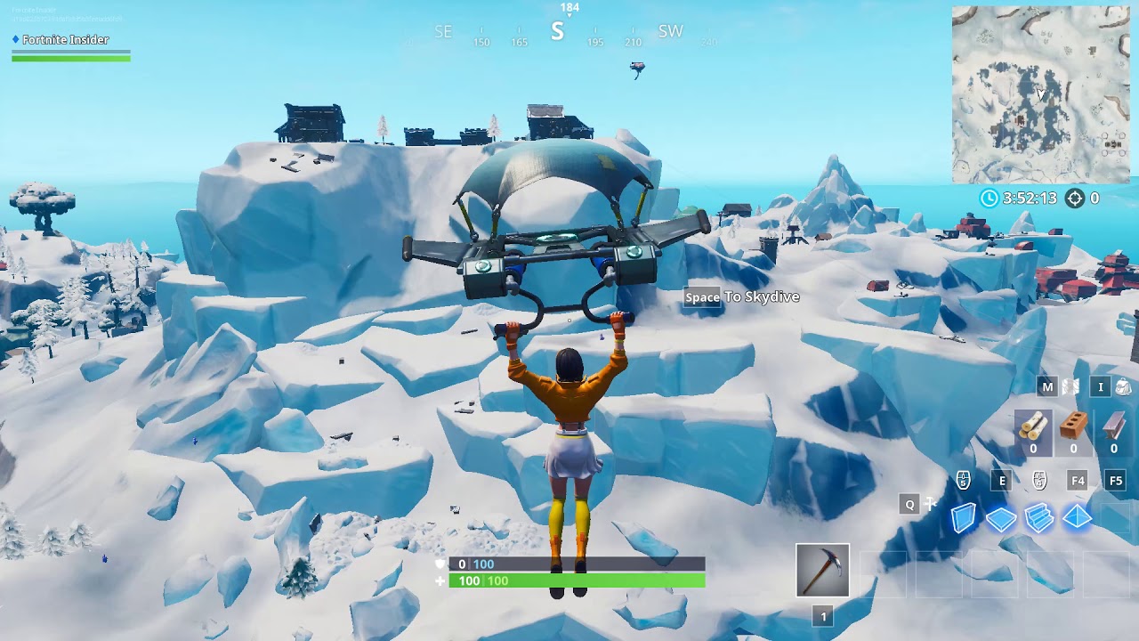 Fortnite v9.20 update Polar Peak Map Changes - Monster escapes Iceberg, Cracks, Footprints on map