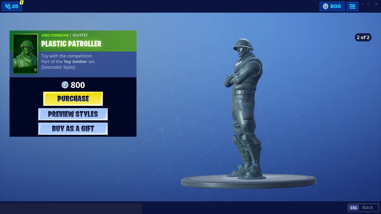 Fortnite Item Shop *NEW* Toy Soldier Set - Plastic Patroller & Roy Soldier (26th/27th June)