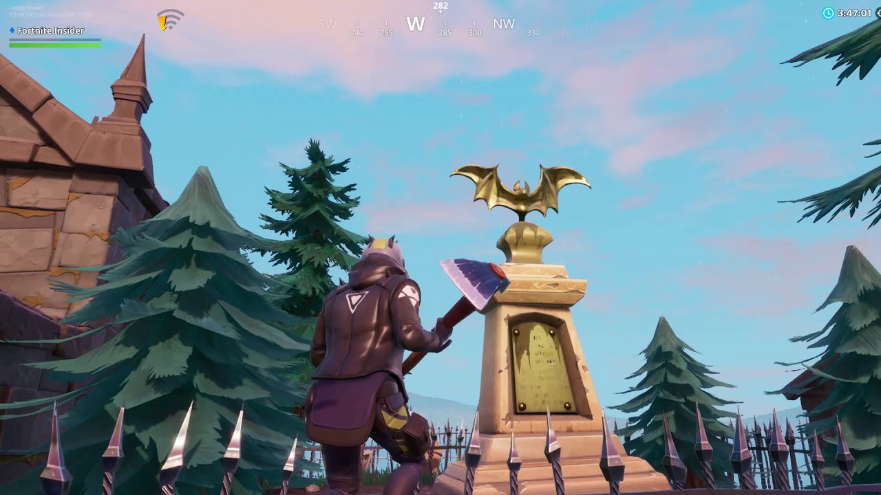 Where to Dance in Front of a Bat Statue Fortnite Location