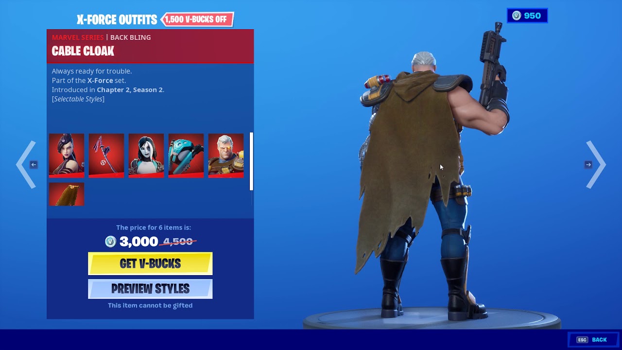 Fortnite Item Shop X Force Set – Cable, Domino, Psylocke Fortnite Skins April 17th