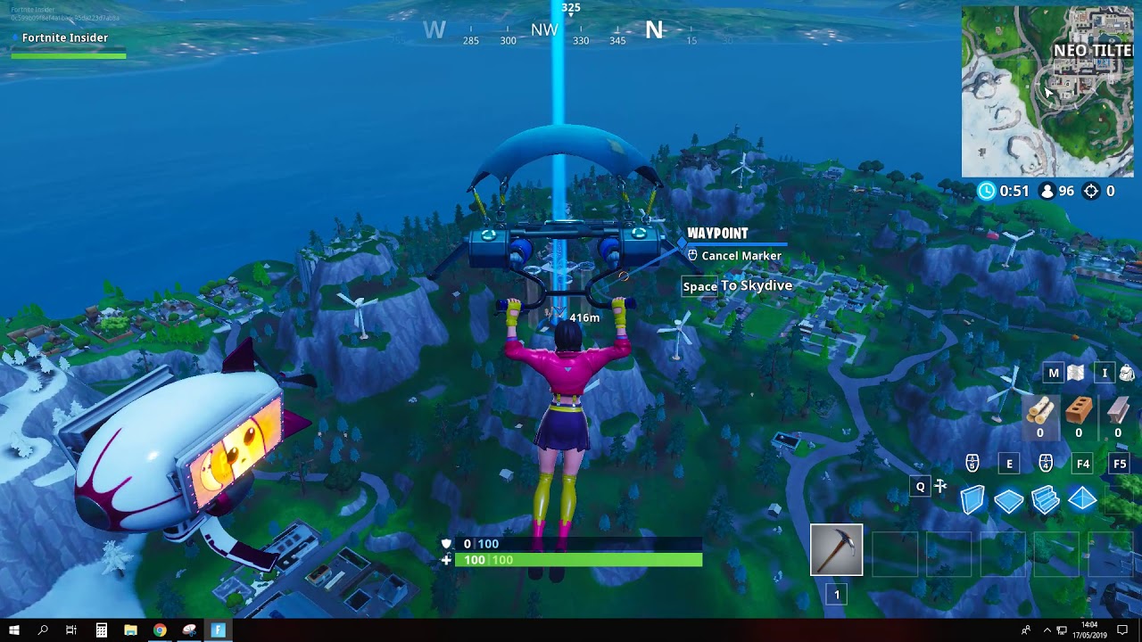 Fortnite Season 9 Fortbyte 64 Location   Accessible by Rox on top of Stunt Mountain