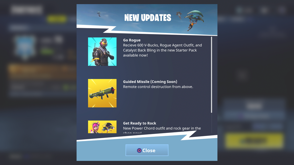 fortnite have just updated the news feed on fortnite battle royale about a release of a new weapon - fortnite news logo