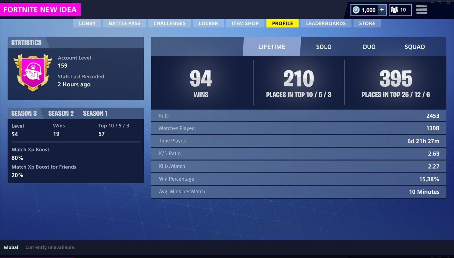 fortnite player stats