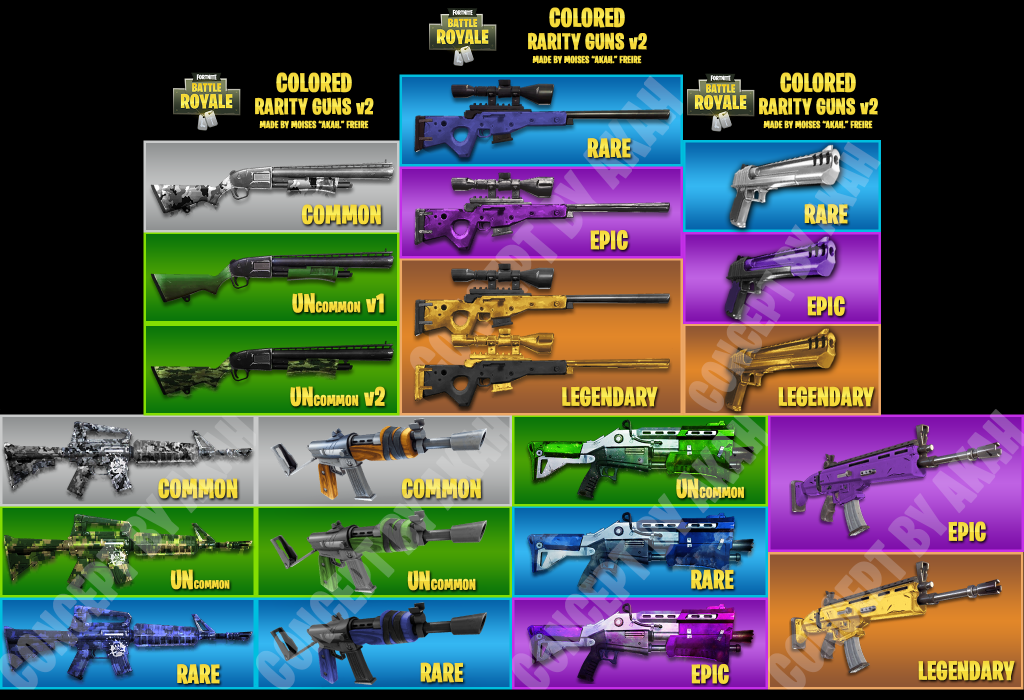 Colored Rarity Guns | Fortnite Insider - 1024 x 700 png 497kB