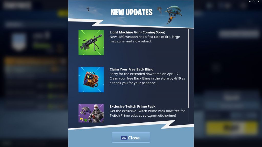 epic games has updated their in game news tab to state that the light machine gun will be coming to fortnite battle royale - actu fortnite battle royal