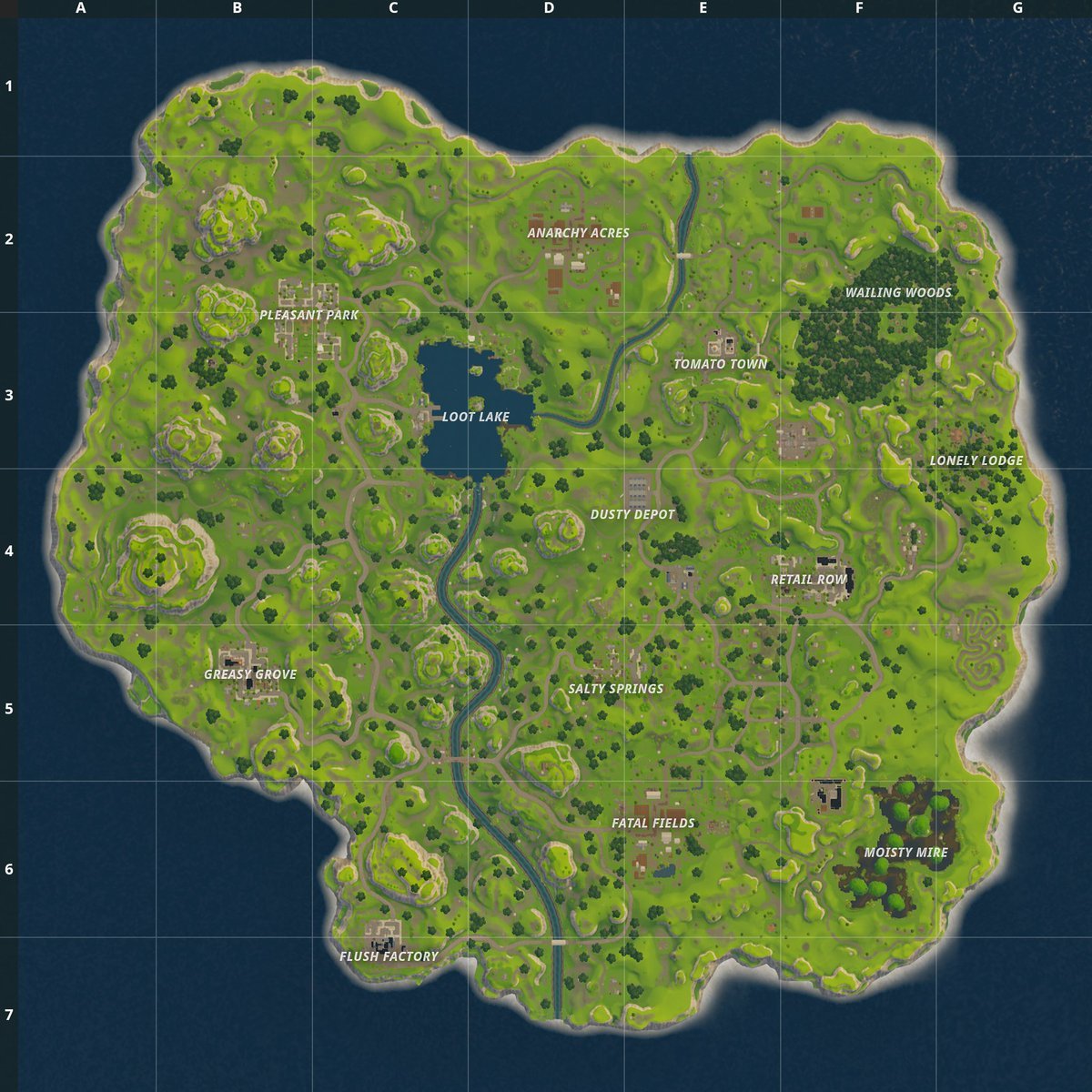 How The Fortnite Map Has Changed Since Release Fortnite Insider - fortnite map season 1 version one original map