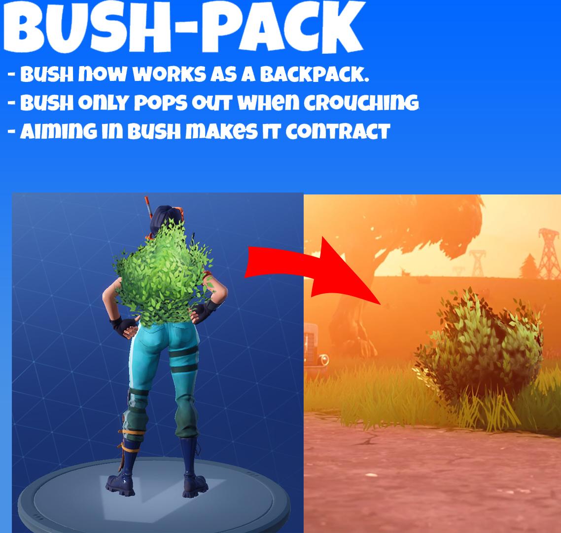 bush backpack item in fortnite battle royale - how to get rid of bush in fortnite