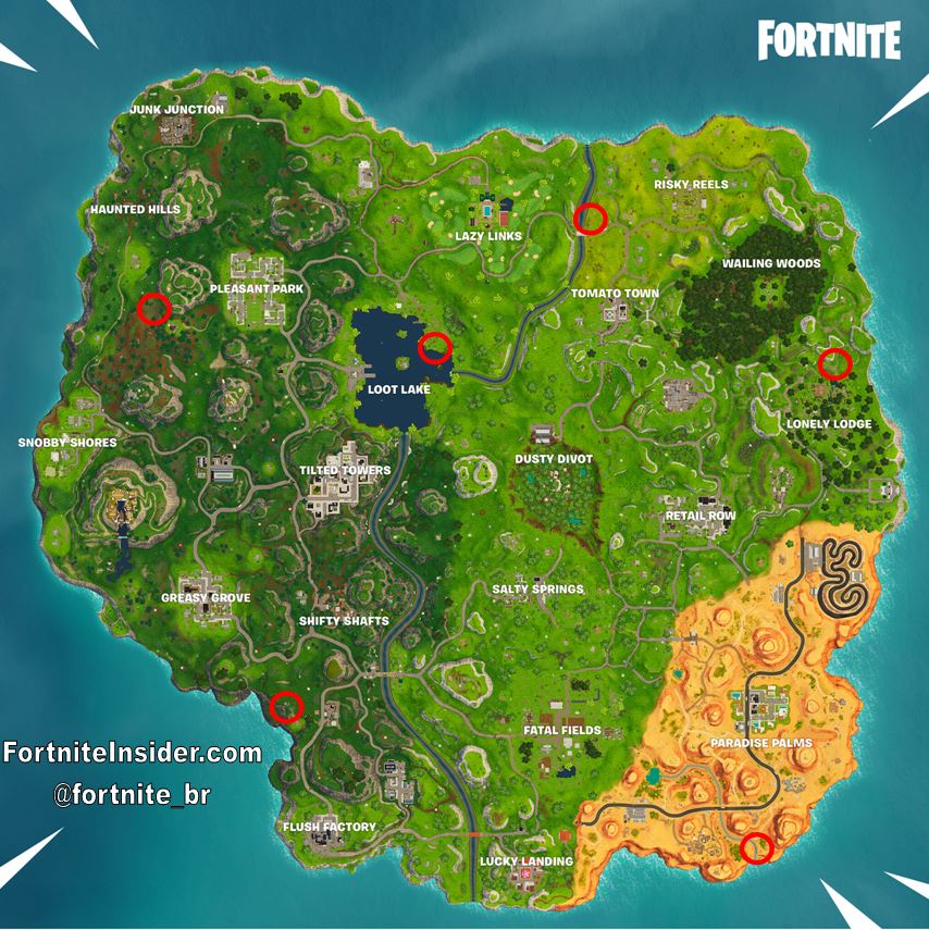 Clay Pigeon locations for Shoot a Clay Pigeon at different locations challenge