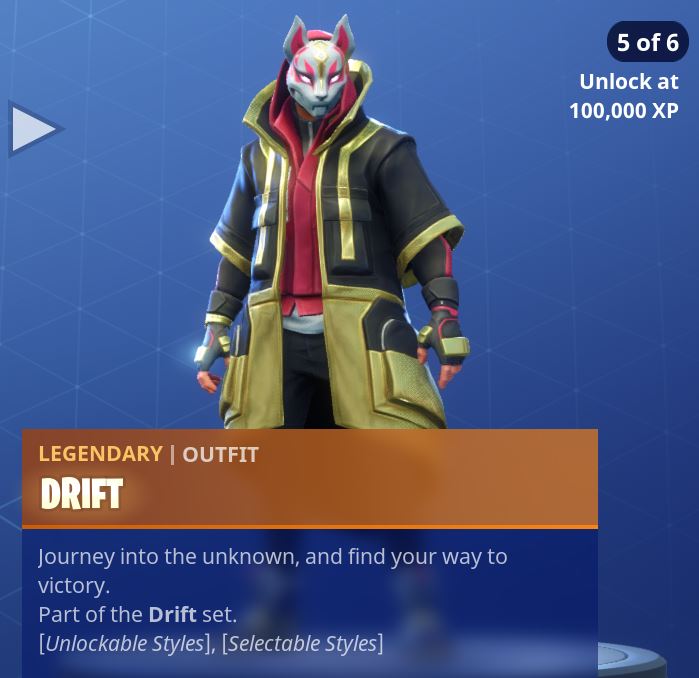 fortnite season 5 battle pass tier 1 drift skin outfit style 5 - what level for max ragnarok fortnite