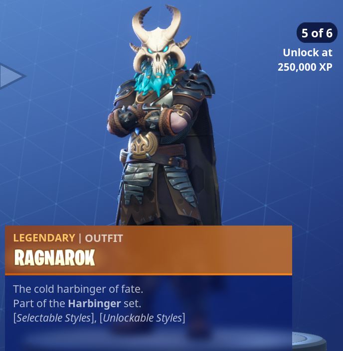 fortnite season 5 battle pass tier 100 ragnarok skin outfit style 5 - skin ragnarok fortnite evolution