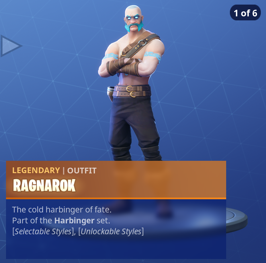 Fortnite Season 5 Battle Pass Tier 100 Ragnarok Skin/Outfit Style 1