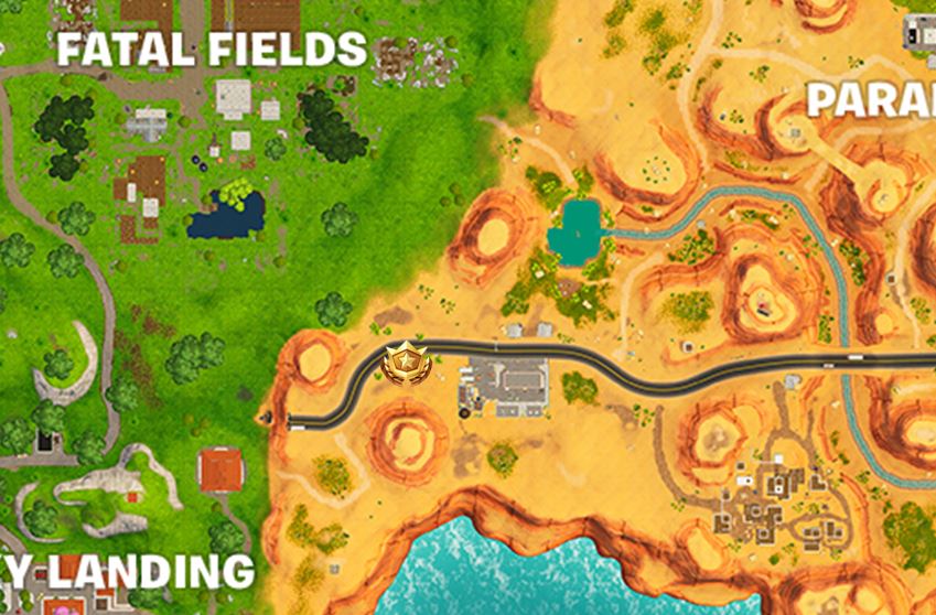 Road Trip 4 Challenge Map Location Free Battle Star Week 4 - fortnite road trip 4 week 4 battle star location