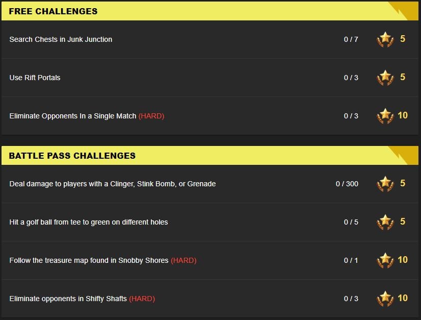 fortnite season 5 week 5 leaked challenges - fortnite week 5 challenges season 8