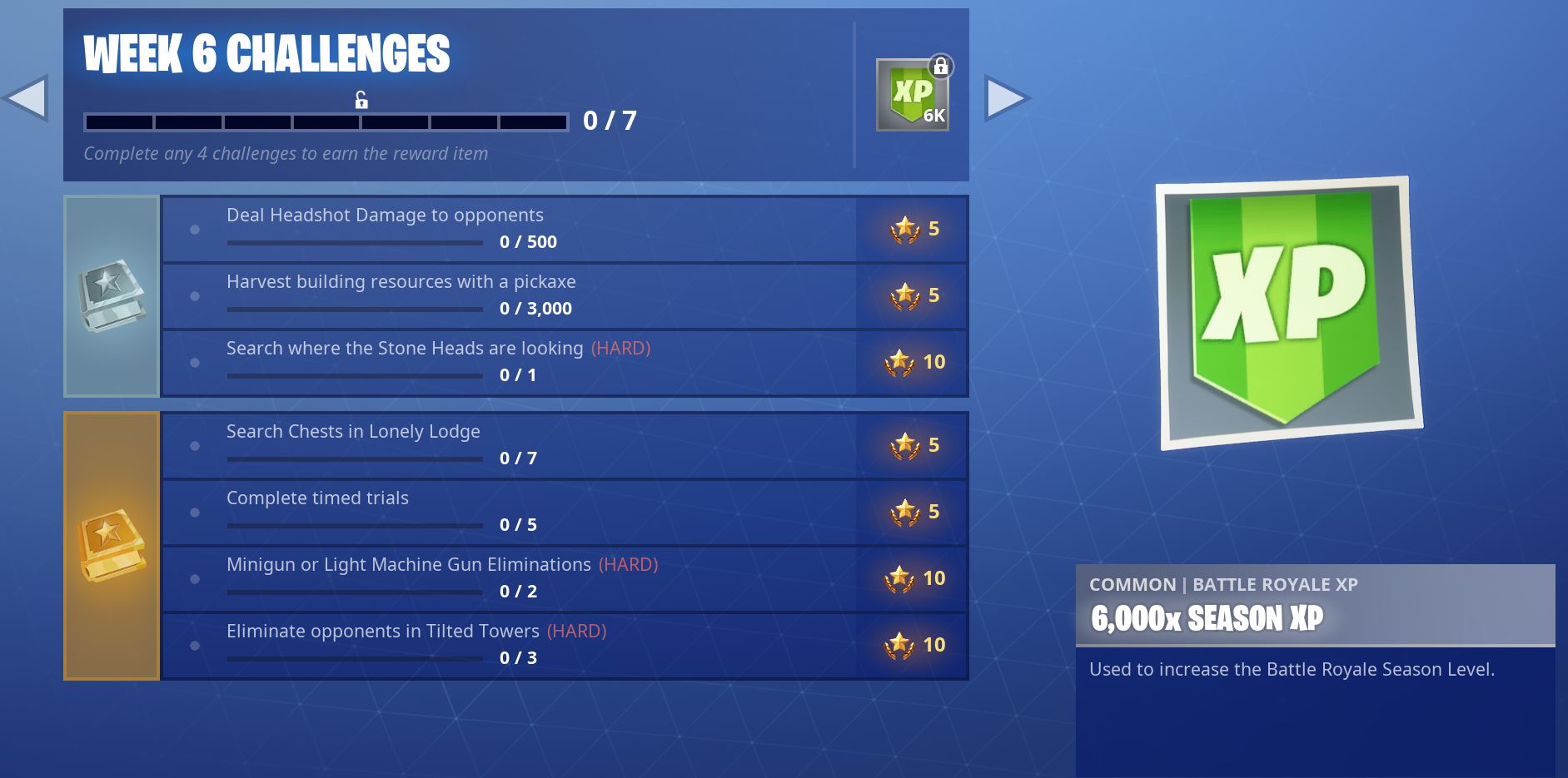 fortnite season 5 week 6 challenges - fortnite xp hack season 6