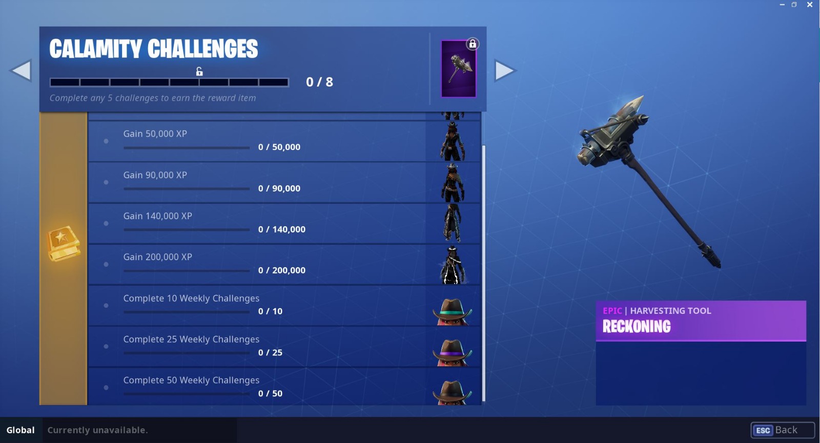 fortnite calamity challenges - fortnite xp calculator season 8