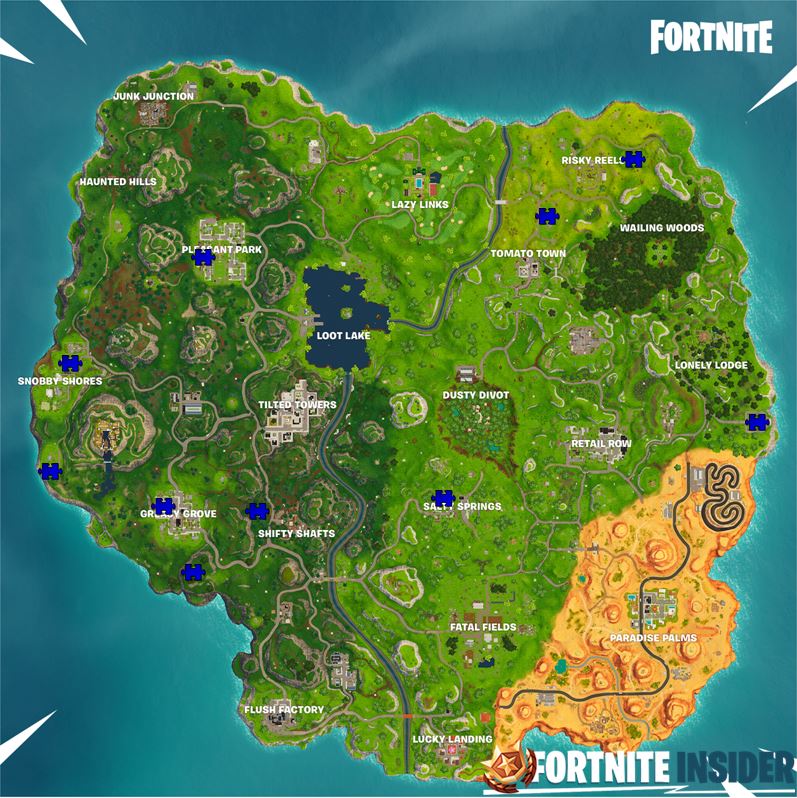 Puzzle -Jigsaw -Puzzle -Orte auf Fortnite Map