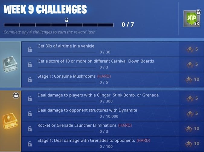 fortnite challenges season 6 week 9 challenges - week 9 challenges fortnite season 5