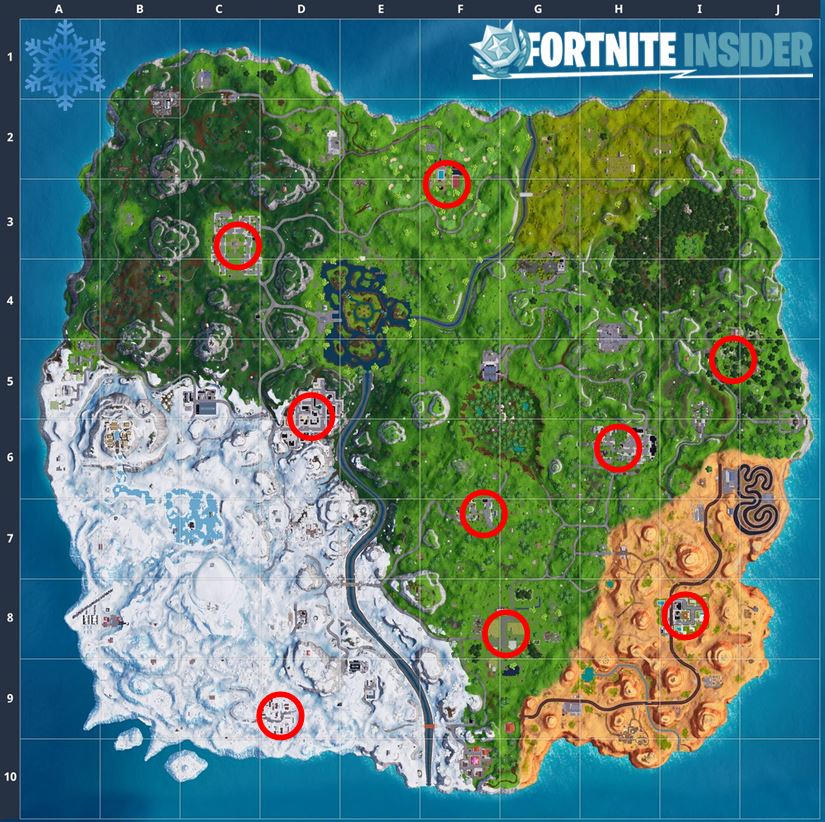 14 Days of Fortnite Challenge - Snowflake Decorations Locations