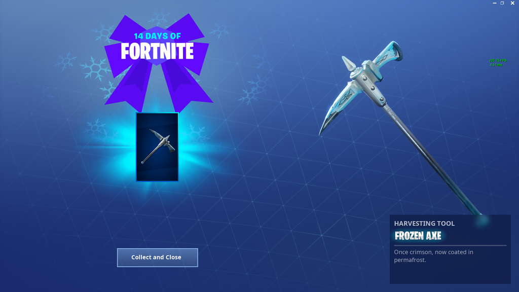 14 Days of Fortnite Day 11 Reward Frozen Axe