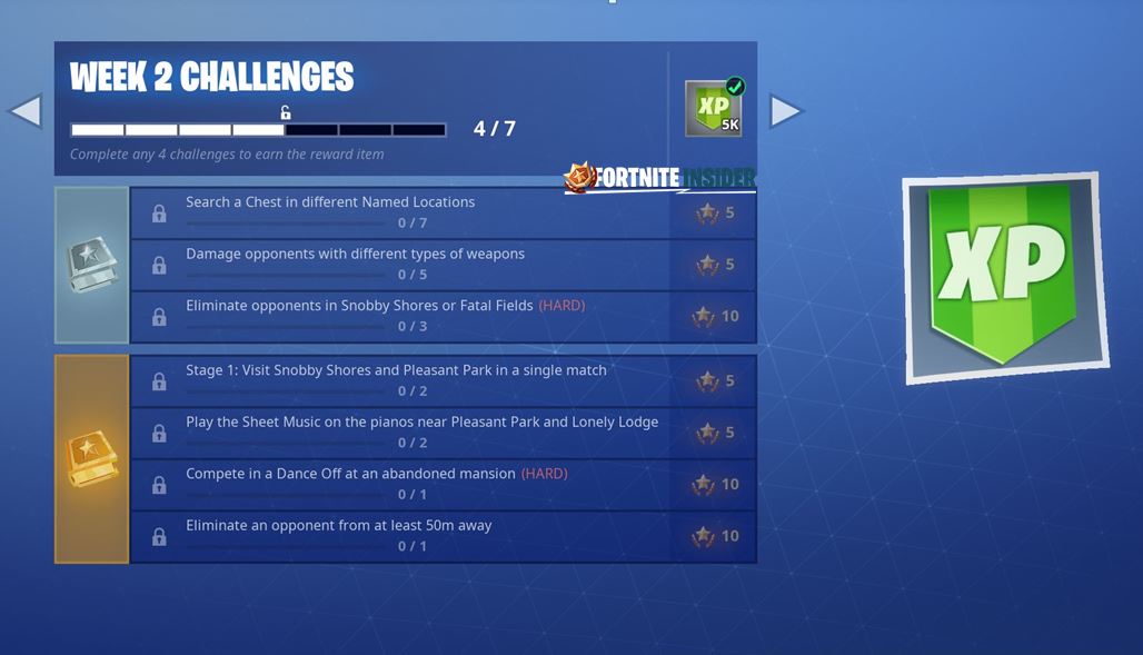 fortnite challenges for season 7 week 2 leaked - 7 week challenge fortnite skin