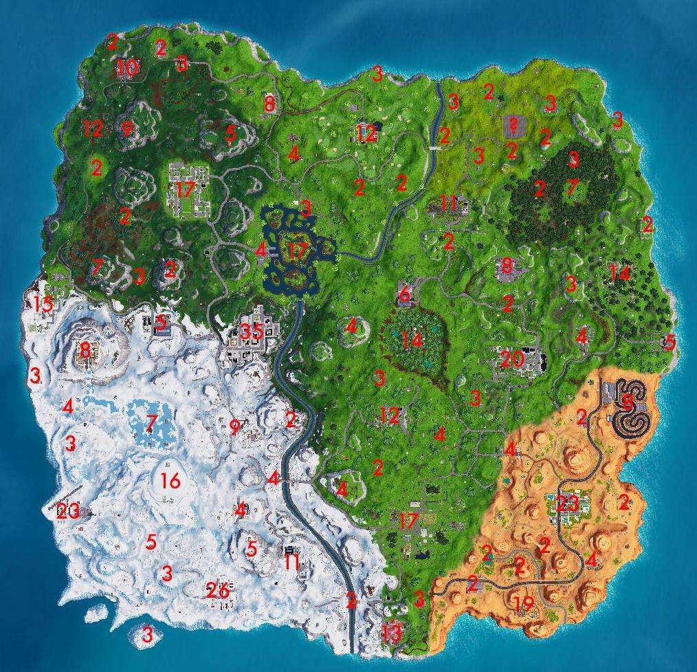 Fortnite Chest Locations Map