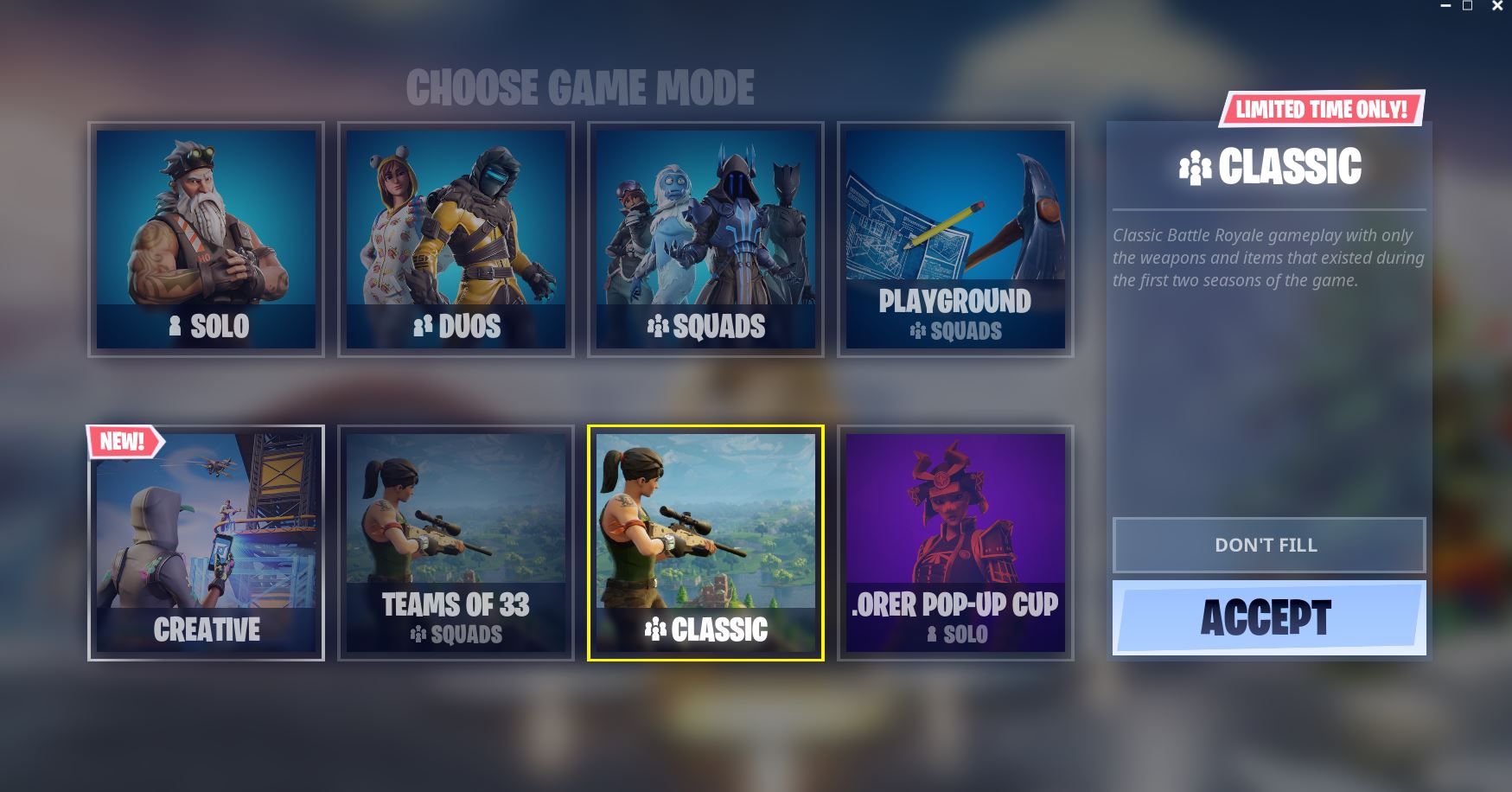 Fortnite Classic LTM