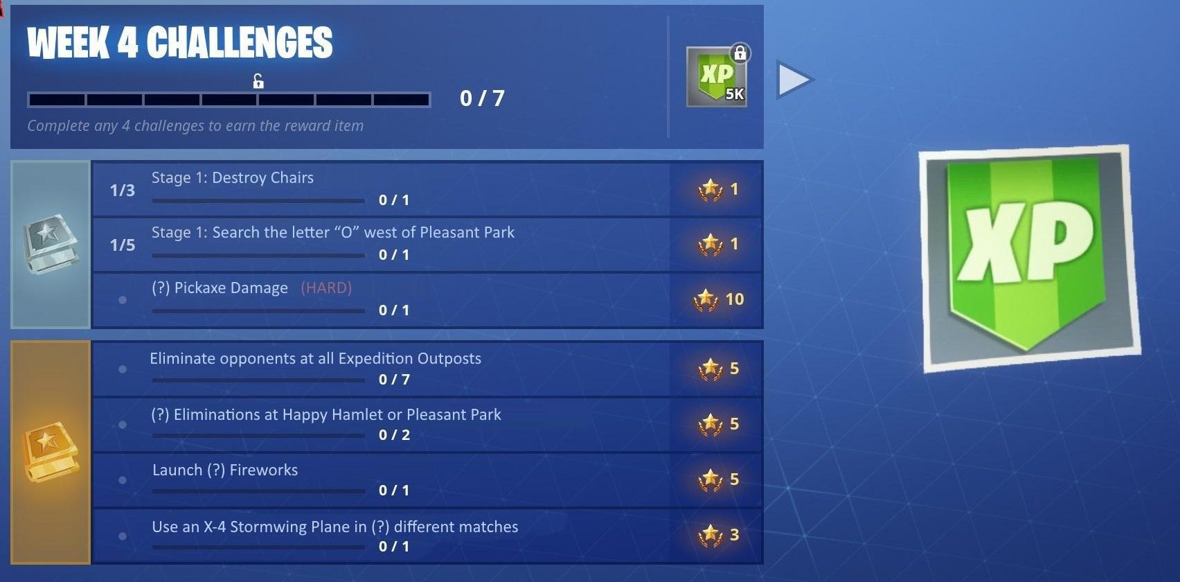 fortnite season 7 week 4 leaked challenges - fortnite season 8 week 4 challenges leaked