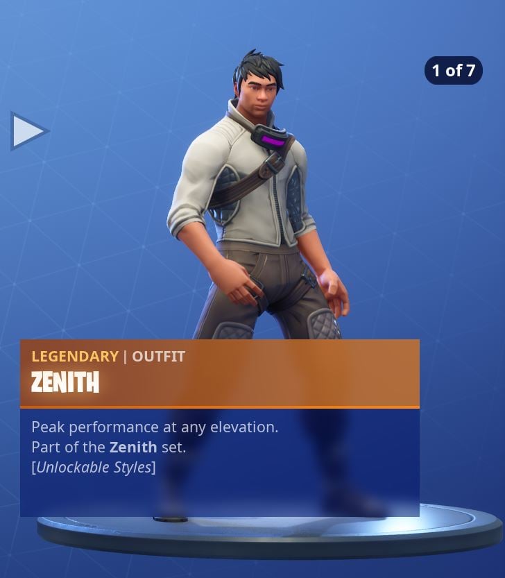 zenith stage 1 of 7 - zenith skin fortnite png