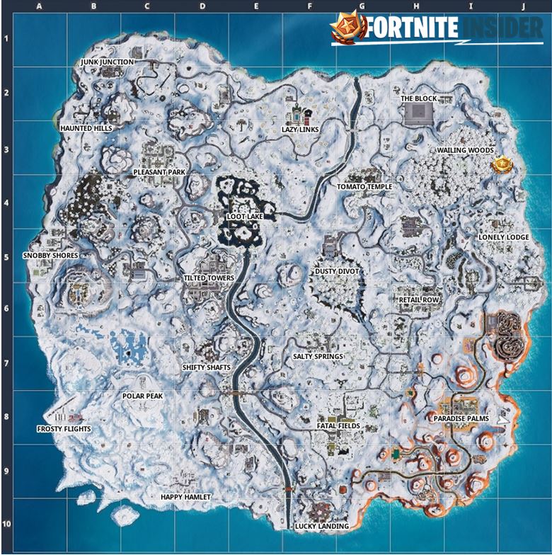 Battle Star Map Location for the Search between a Mysterious Hatch, a Giant Rock Lady and a Precarious Flatbed Fortnite Challenge