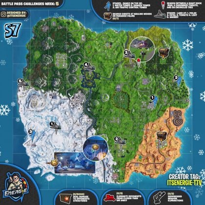 Fortnite Cheat Sheet Map For Season 7, Week 5 Challenges - Fortnite Insider