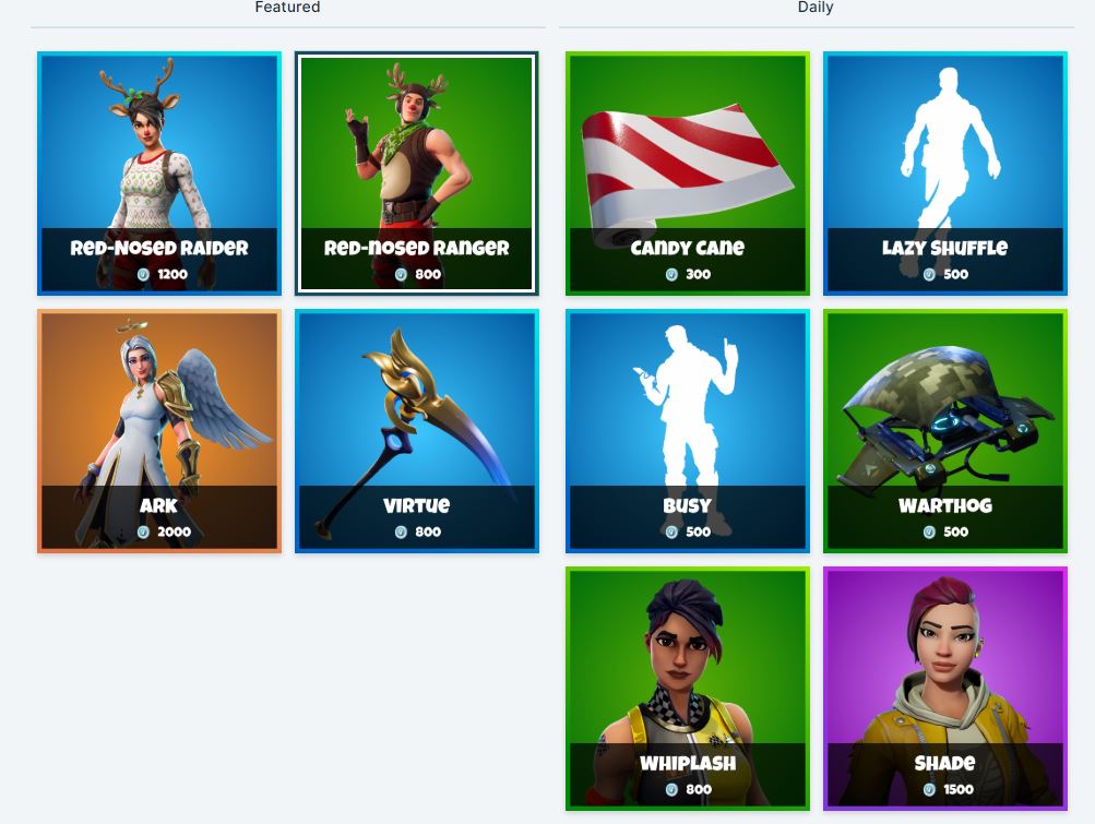 Fortnite Item Shop 12th January Fortnite Christmas Skins Return