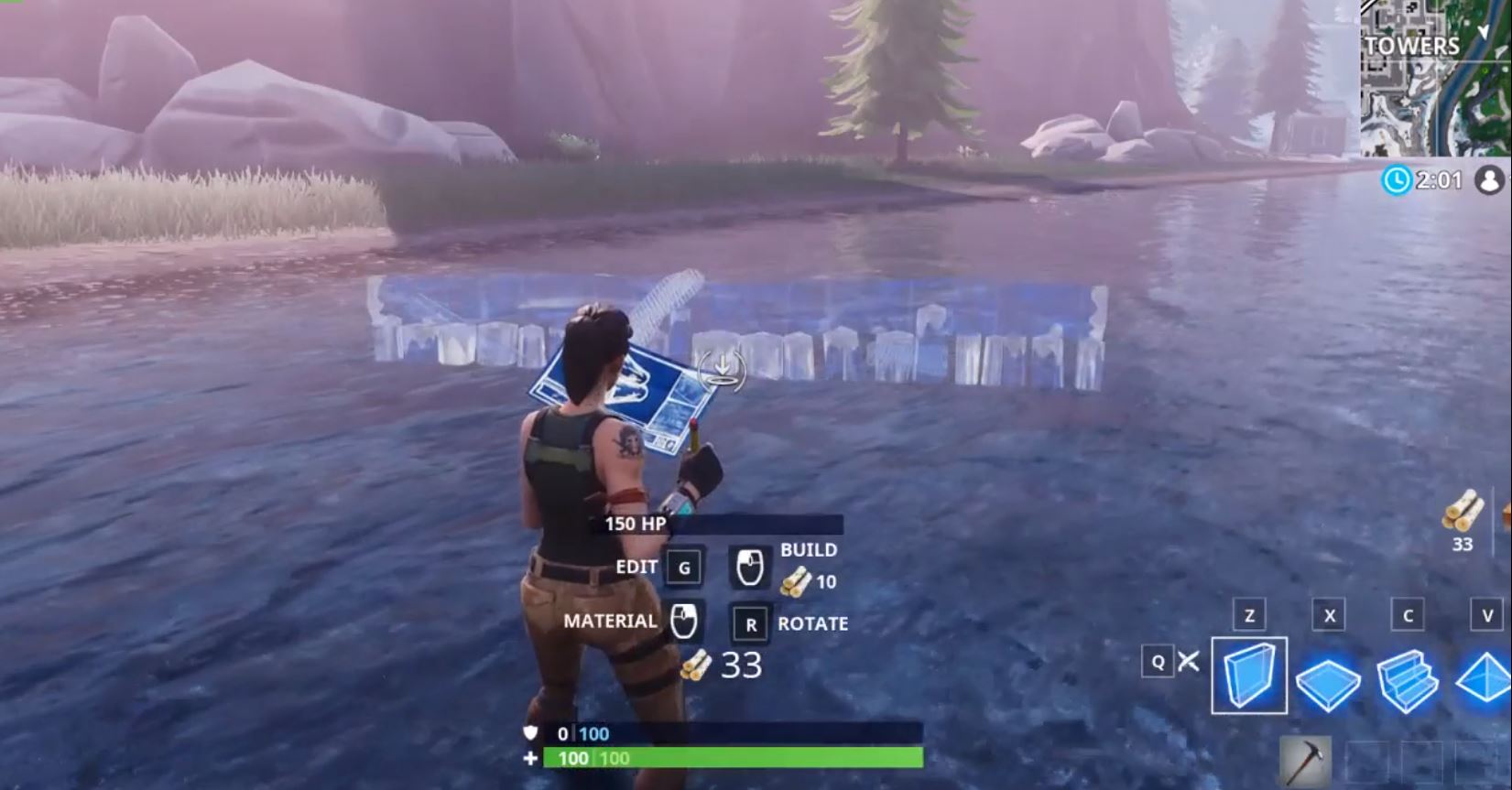 Fortnite Wall Placement Before the v7.20 update