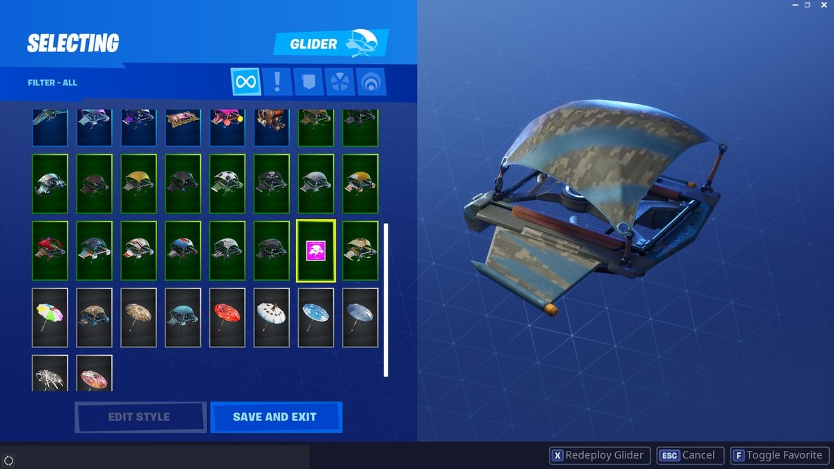 Fortnite founders pack glider