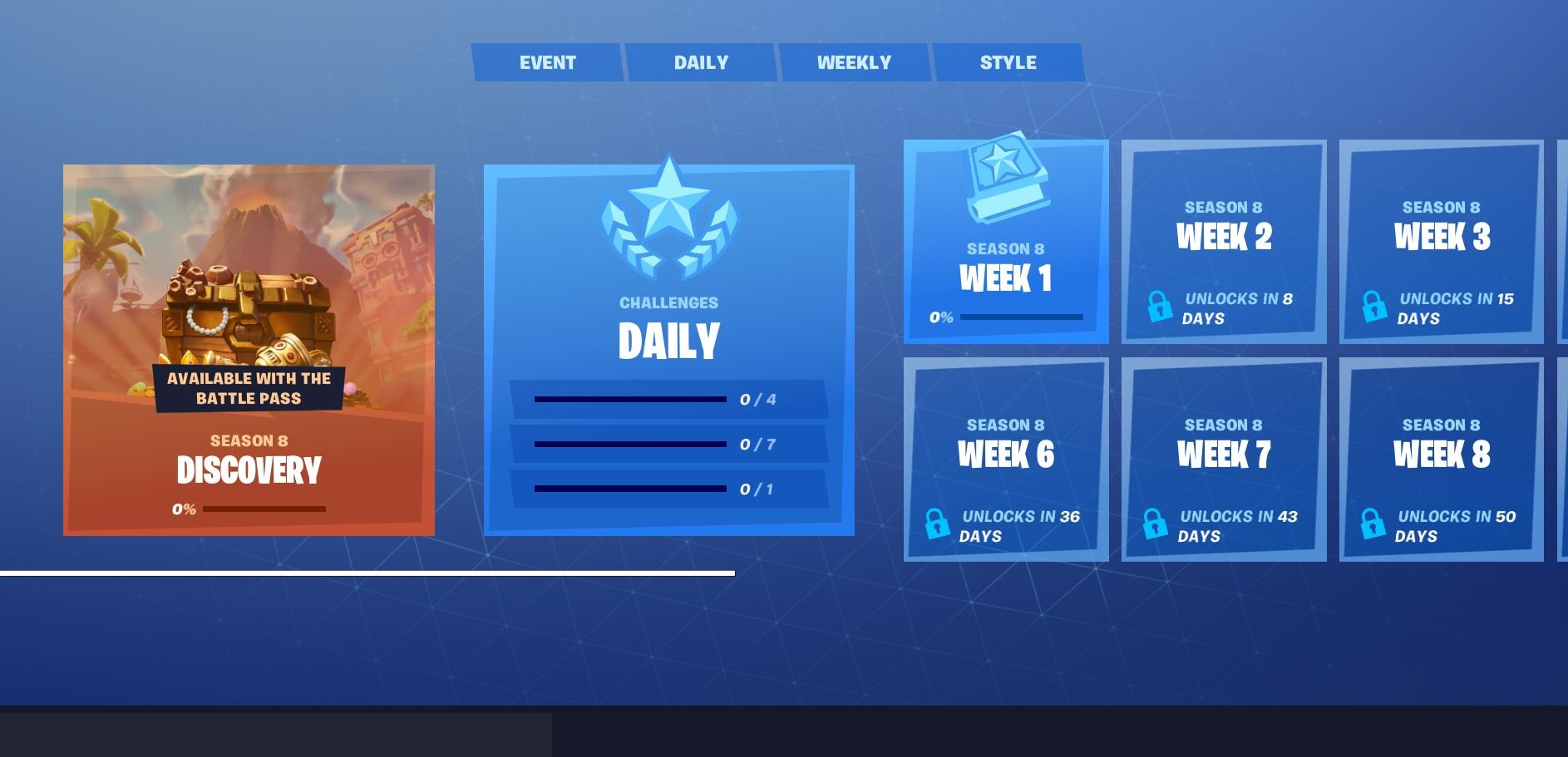 fortnite challenges new ui - map von fortnite season 8