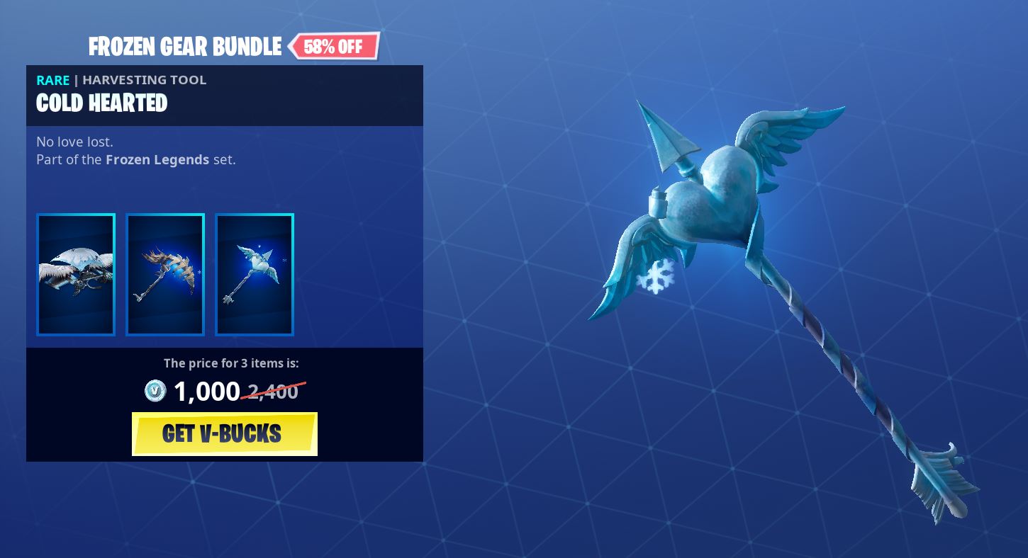 fortnite frozen gear bundle - frozen pack fortnite