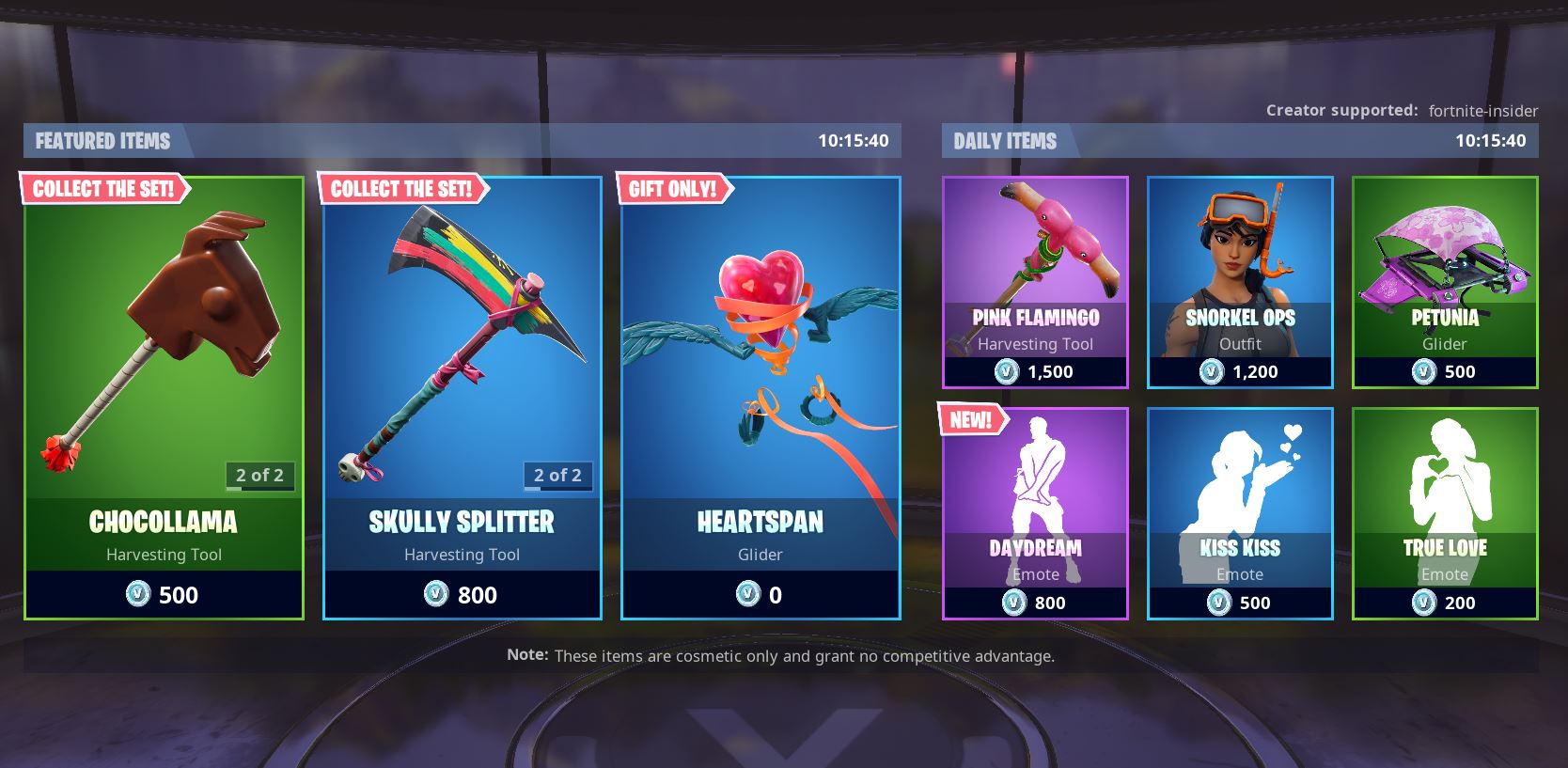 fortnite item shop valentine s day - what is the item shop right now in fortnite