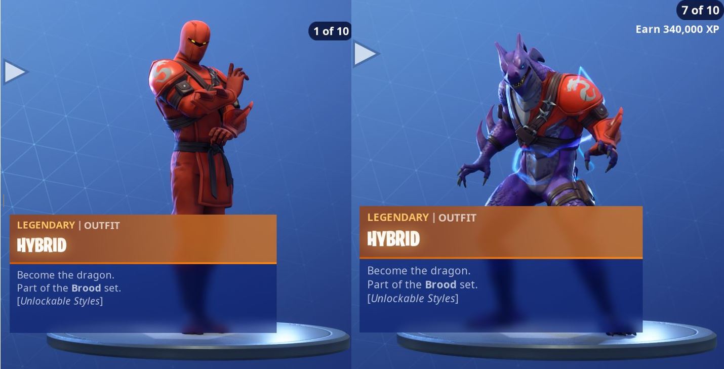 All Fortnite Season 8 Hybrid Ba!   ttle Pass Skin Styles Fortnite Insider - fortnite season 8 skin hybrid styles