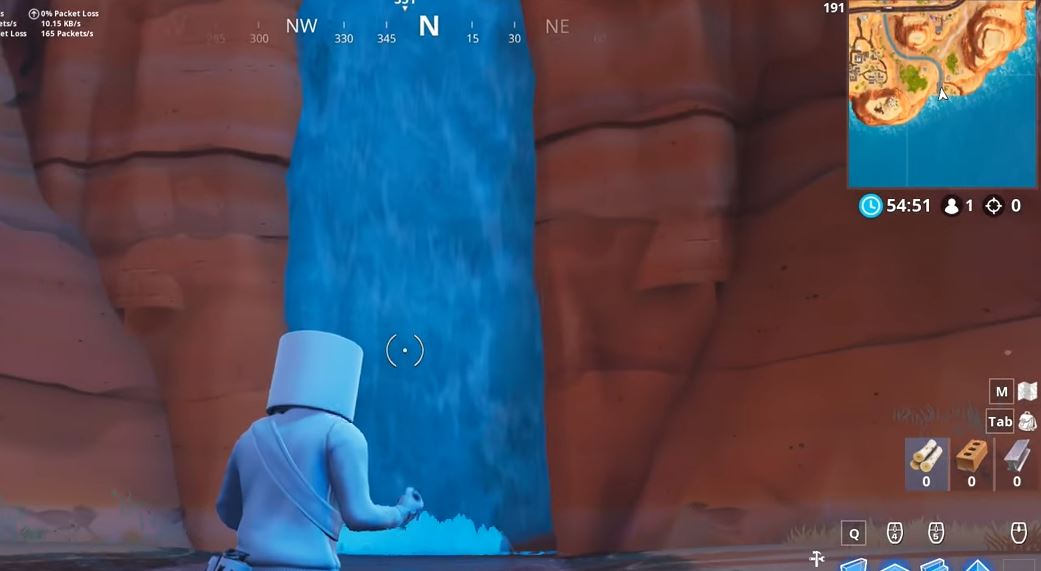 Fortnite Waterfall Location South of Paradise Palms