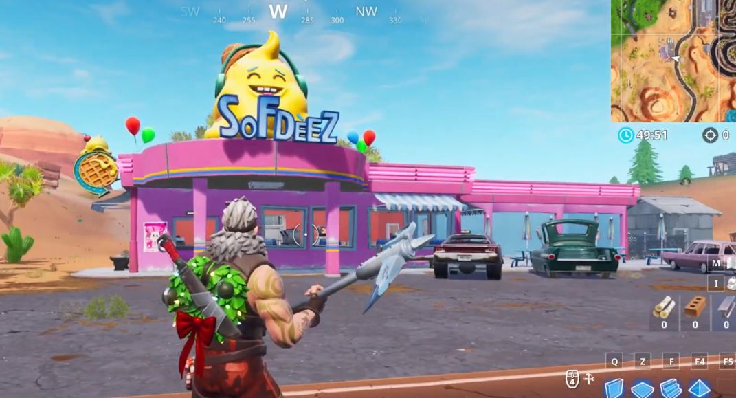 Fortnite Ice Cream Parlor Locations Showtime Challenge Use Keep It Mello On A Truck S Oasis Ice Cream Parlor And A Frozen Lake Be In Rose