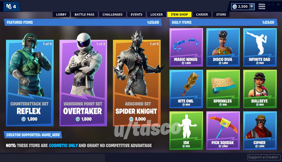 Fortnite Item Shop Redesign