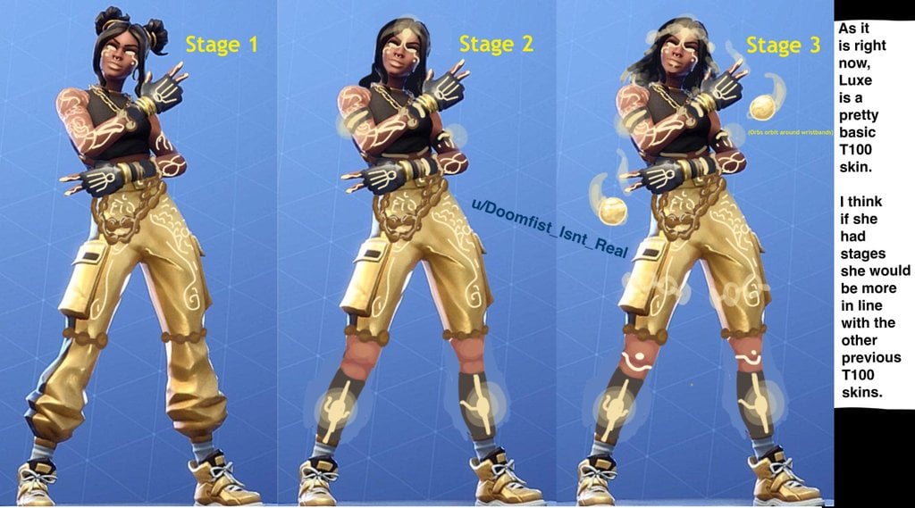 fortnite season 8 tier 100 luxe different stages concept - fortnite skins season 8 tier 100