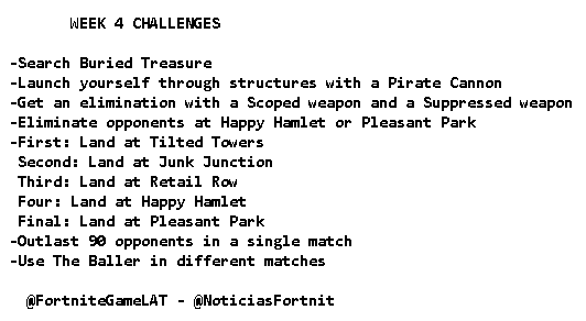 Fortnite Season 8, Week 4 Challenges