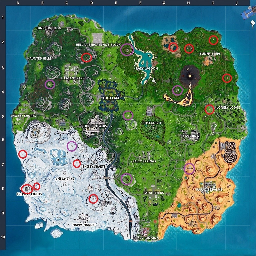 Fortnite The Baller Vehicle Locations Map