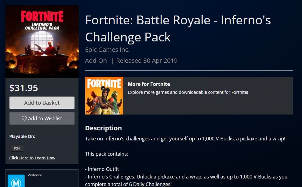 fortnite battle royale inferno s challenge pack - fortnite inferno wrap