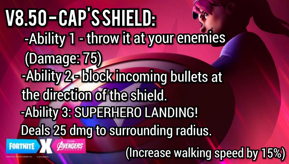 Fortnite Captain America Shield Abilites - via Reddit user GameBrine032