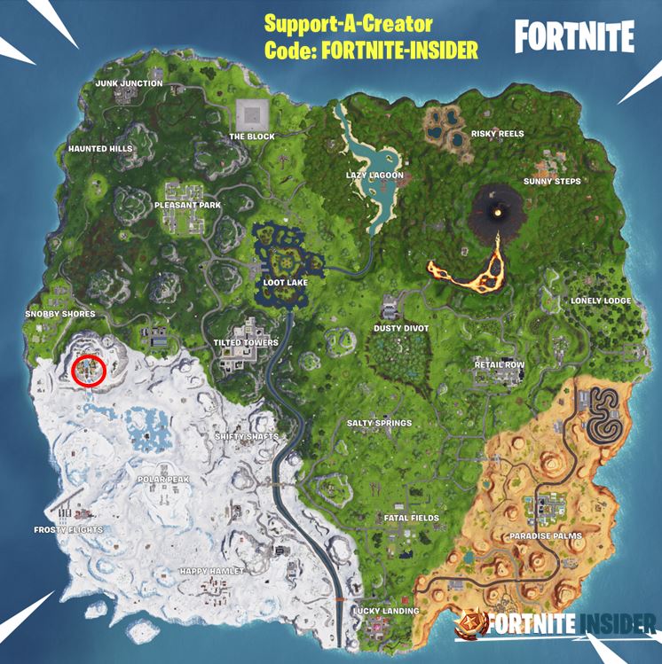 Fortnite Discovery Week 9 Battle Star Location Map