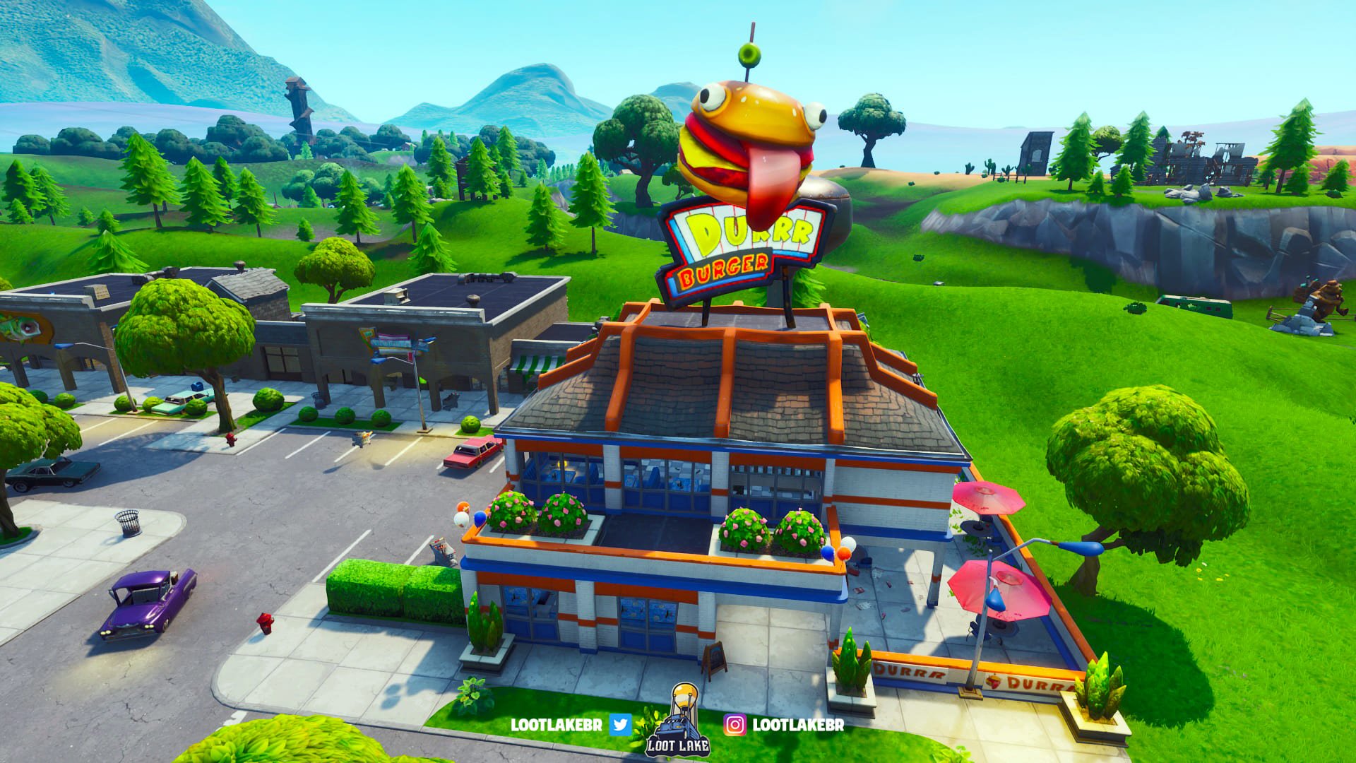 fortnite durrr burger mascot head - fortnite dig site map