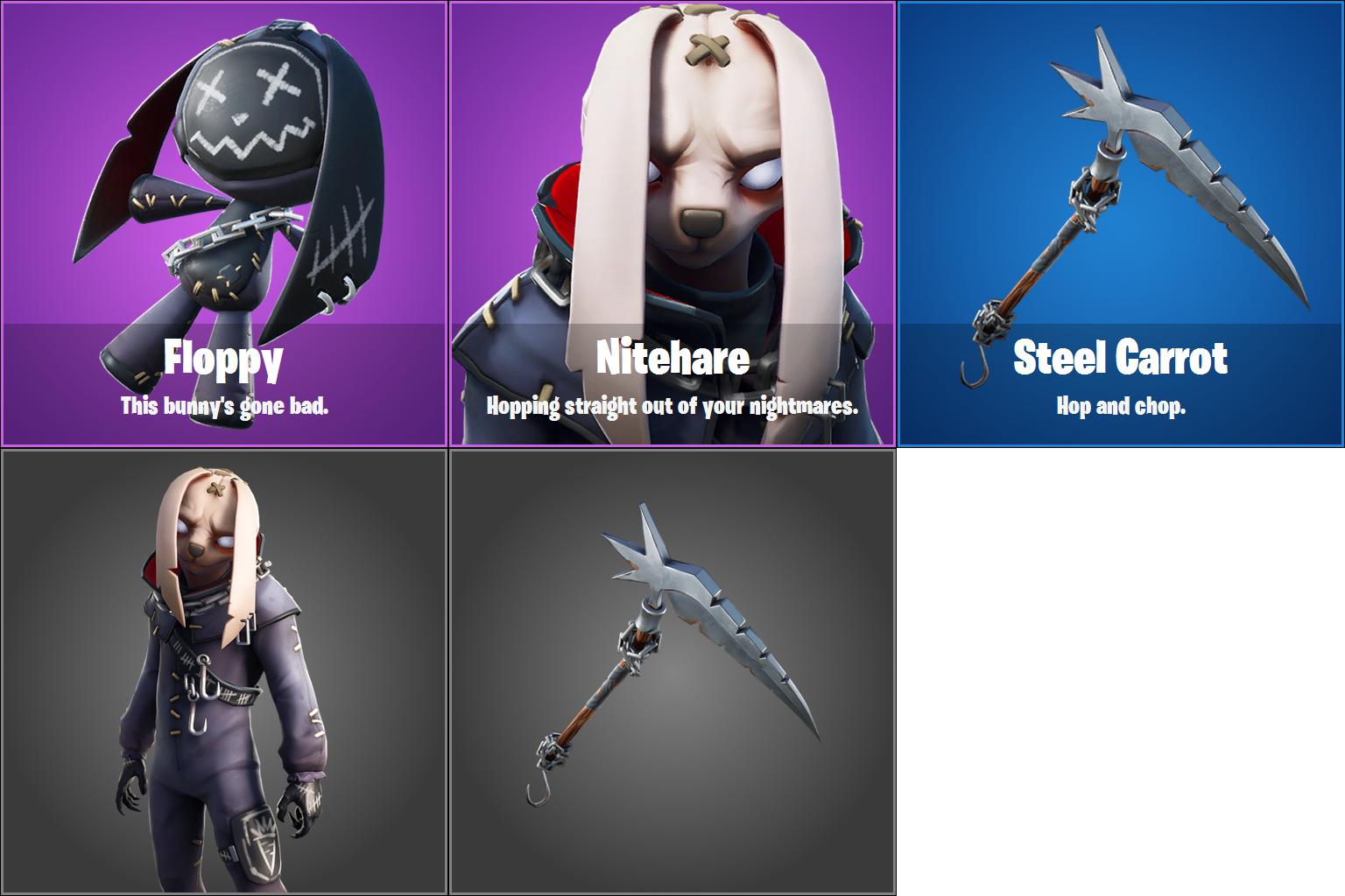 New Leaked Fortnite Nitehare Easter Skin Pickaxe And Back Bling - fortnite nitehare cosmetics